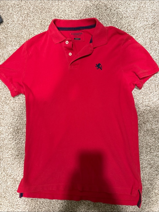 Express Other - Express Men’s Bright Red Polo with Navy Embroidered Logo